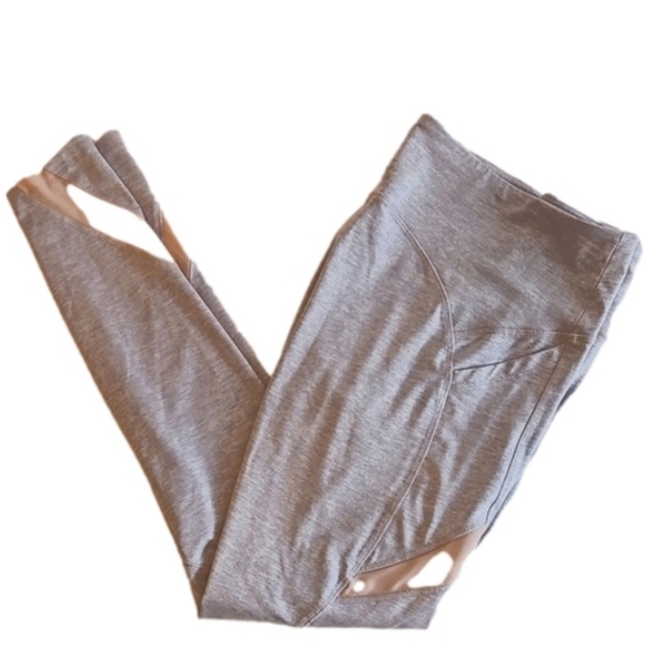 Forever 21 workout leggings atletic light blue mesh panel boho gym essentials - Picture 4 of 16